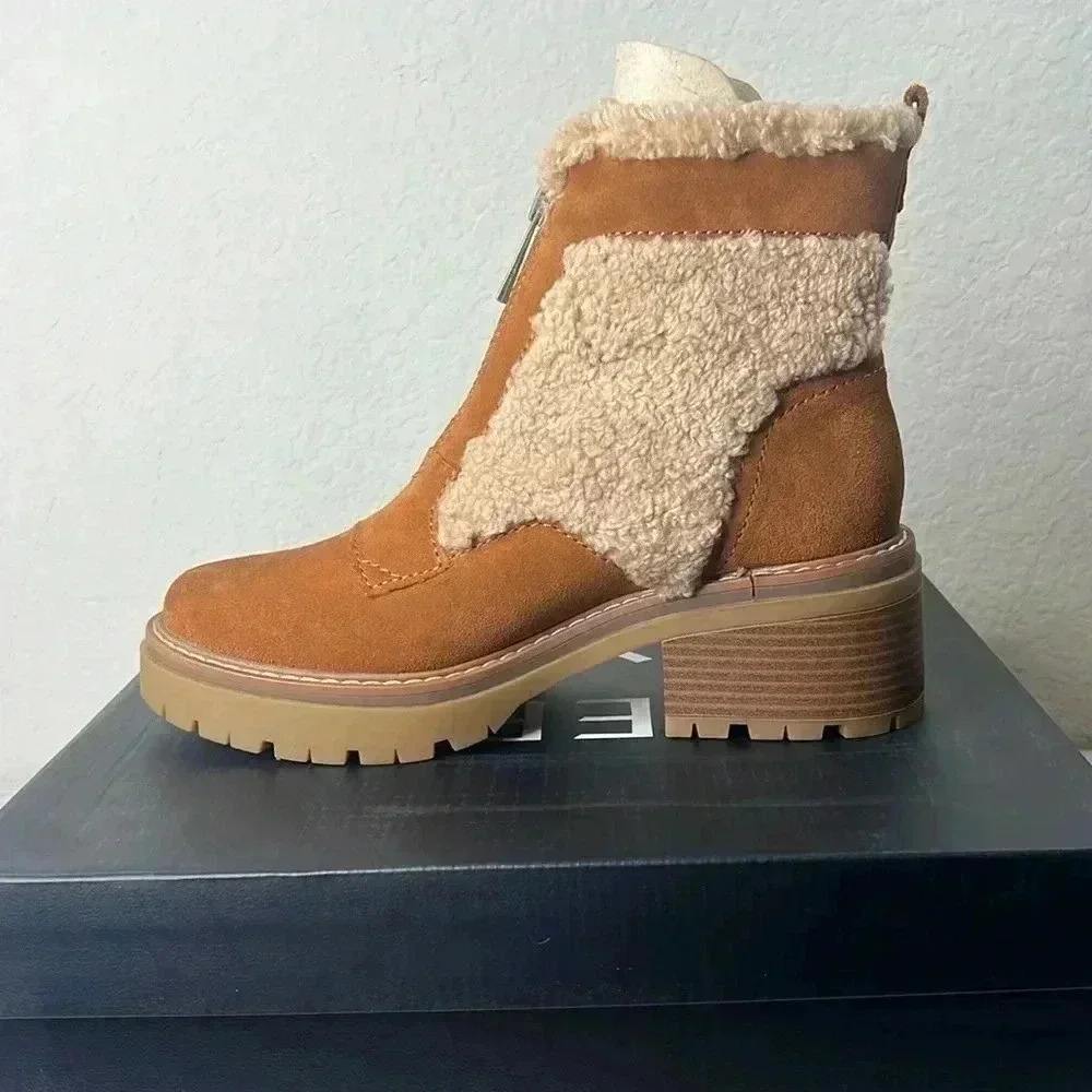 Women's Tan Shearling Ankle Boots